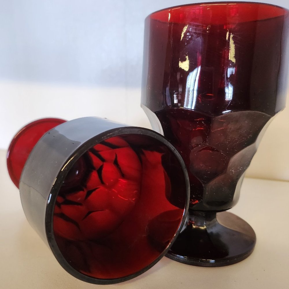 Set of 2 Vintage Viking Art Glass